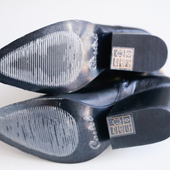 Cartel Western Style Black Leather  Booties - Picture 9 of 10